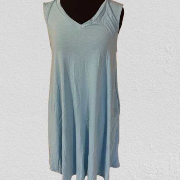 Zenana Outfitters Dresses & Skirts - Aqua Tank Top Dress with Pockets  (2)  T4234  NWT Boutique